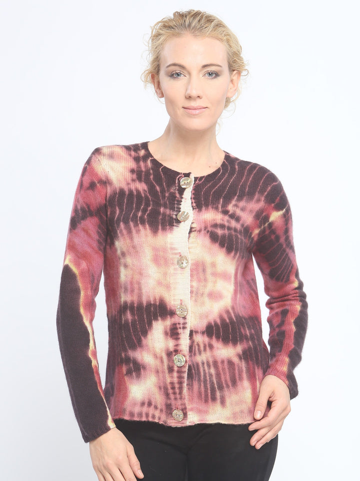 Hand Dye Crewneck Cardigan
