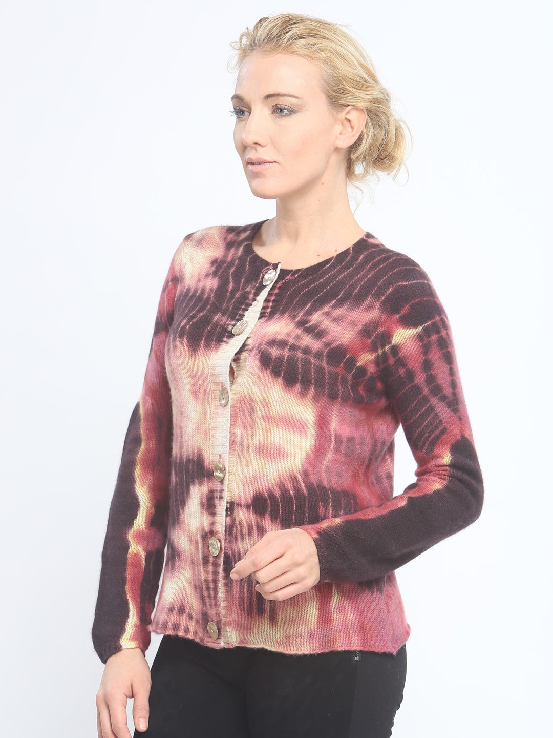 Hand Dye Crewneck Cardigan