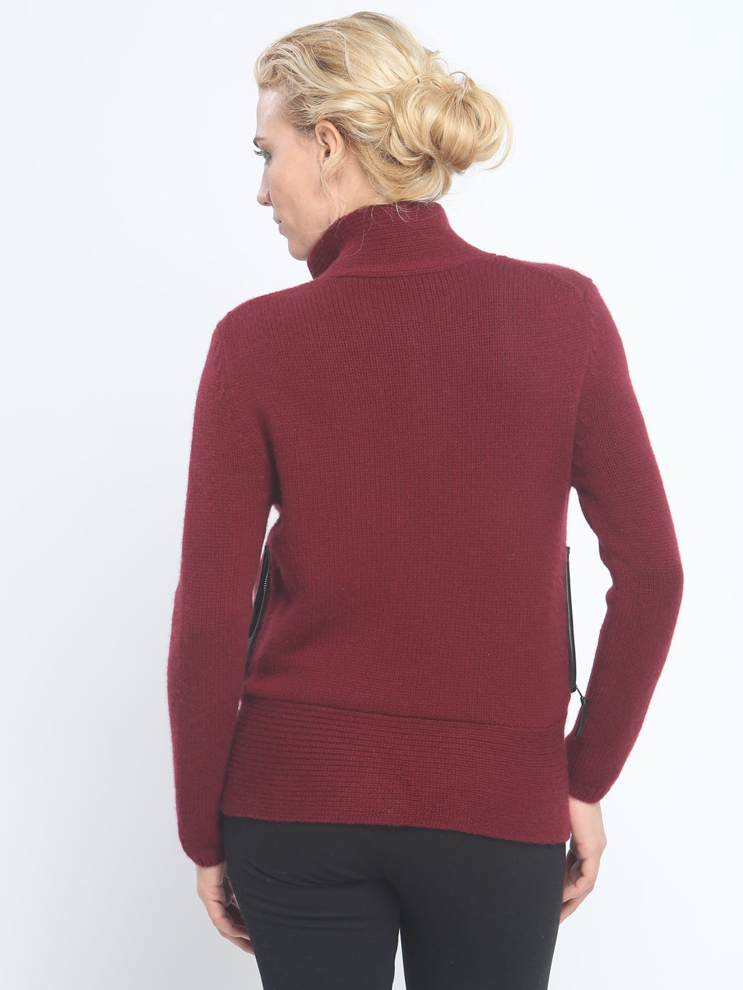 Leather Piping Zipped Jacket