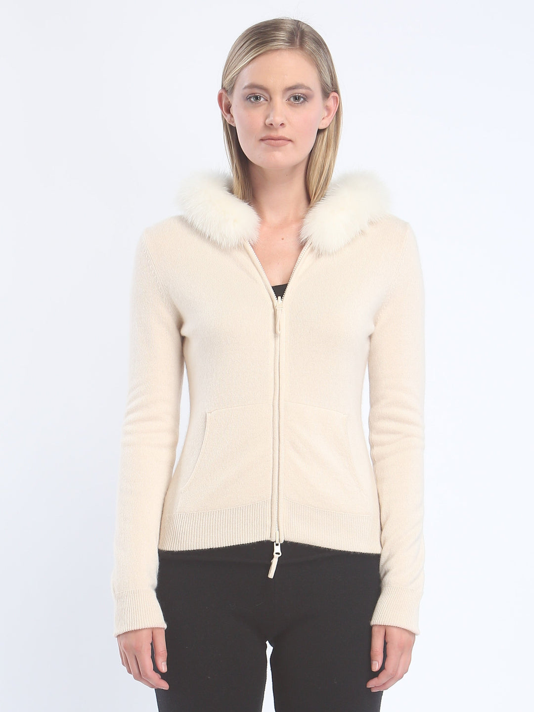Fox Trimmed Reversible Hoodie Jacket