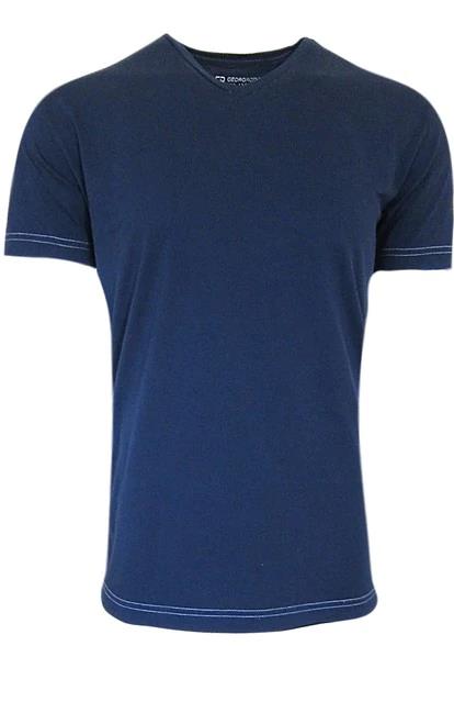 Luxury Crew-Neck Blue Indigo Dyed Pima Cotton Mens Tshirt