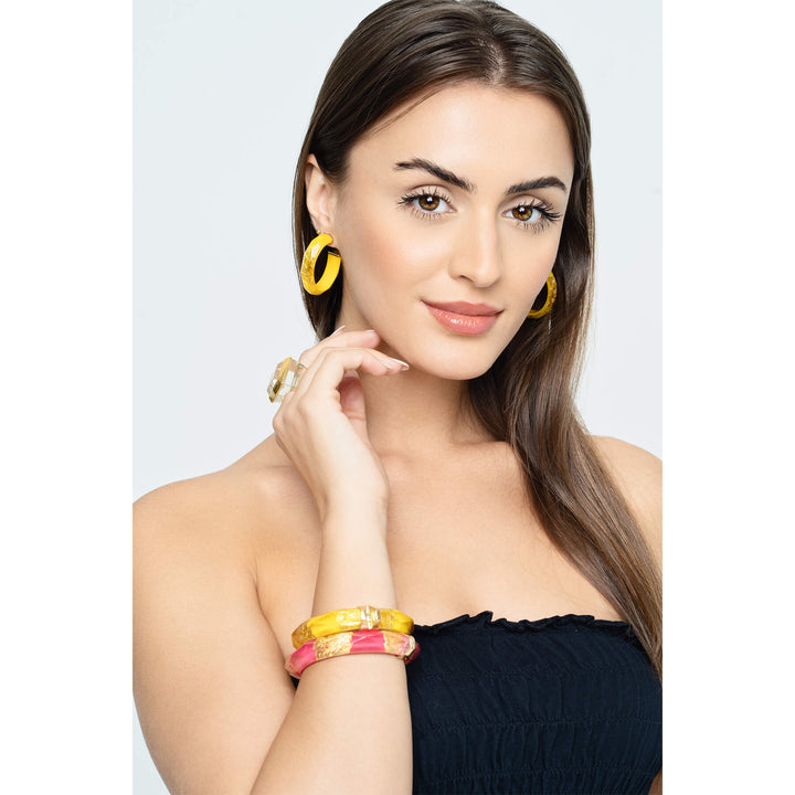 PINK AND YELLOW BANGLES