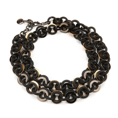 Sea Chain Resin Necklace Matte Black