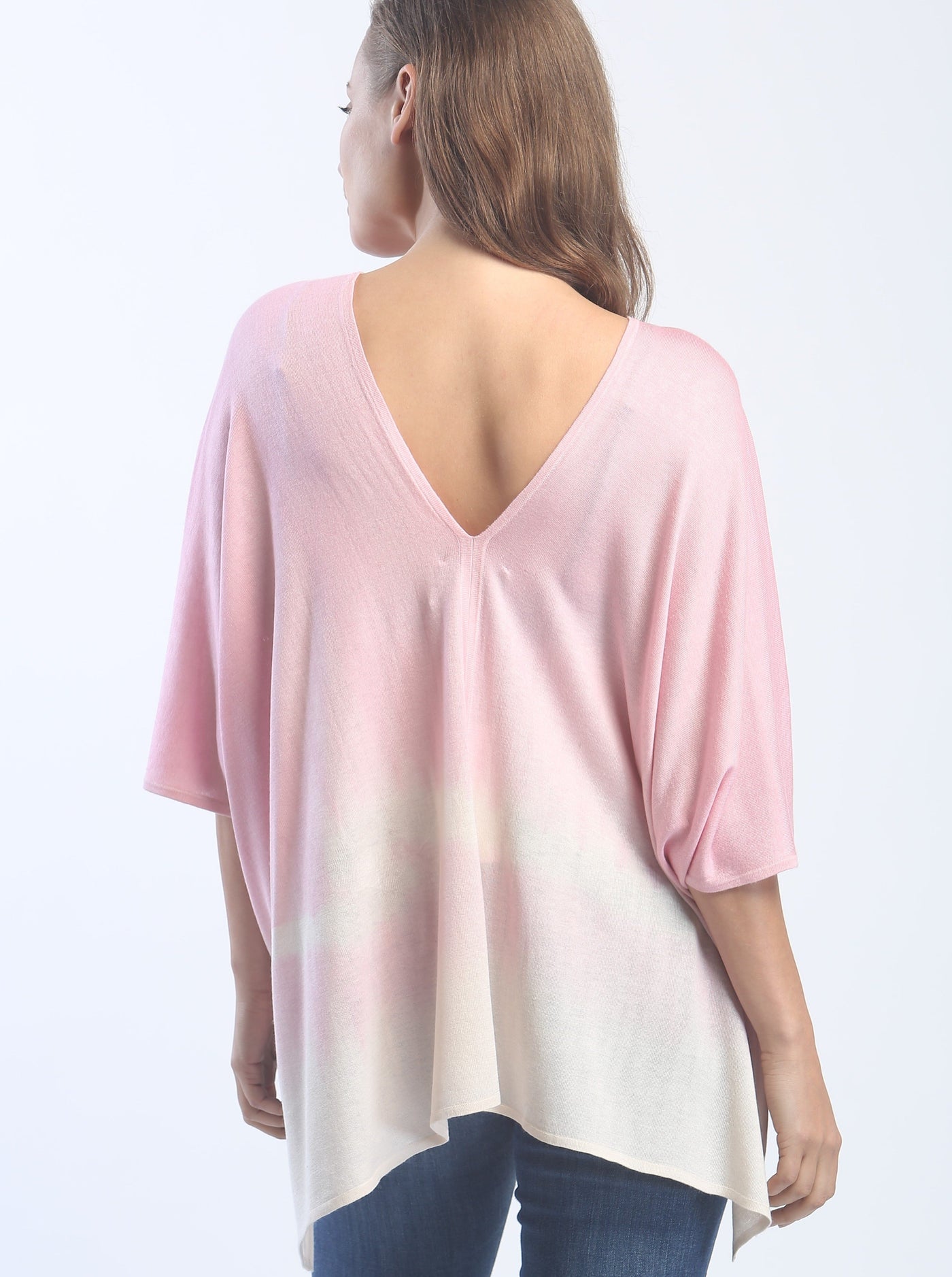 Hand Dyed Double V-Neck Poncho Tee