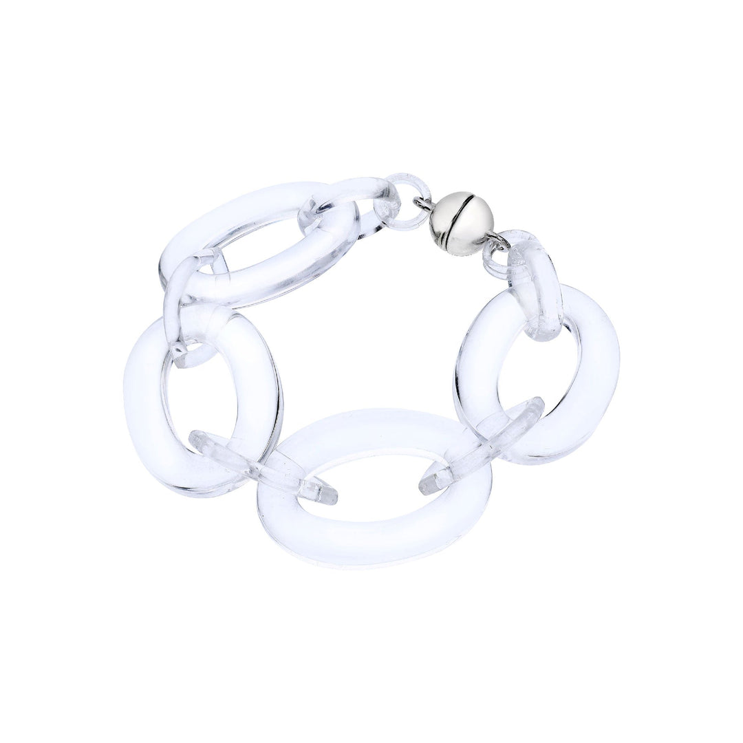 Clear Oval &amp; Marquise Lucite Bracelet
