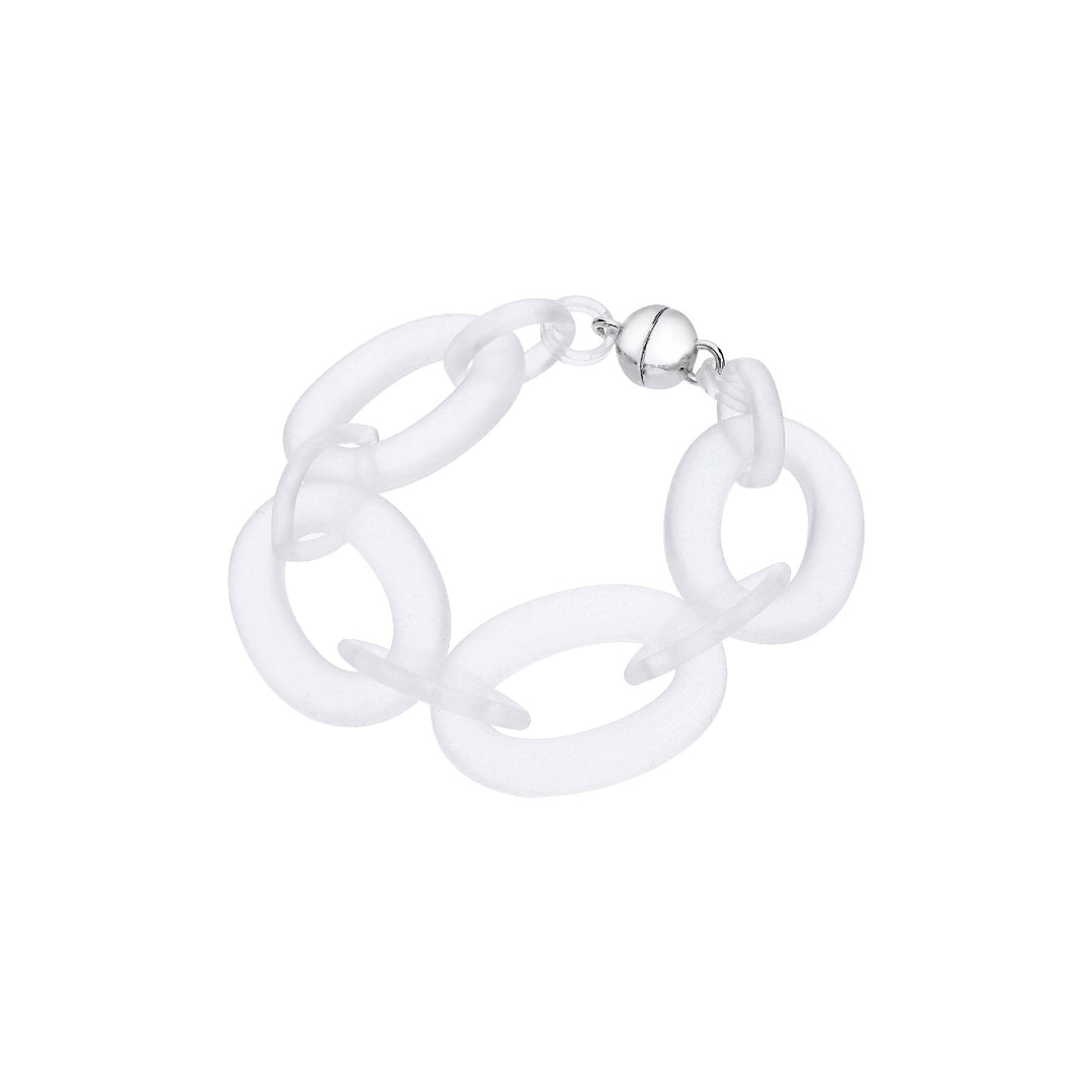 frosted Oval &amp; Marquis Lucite Bracelet