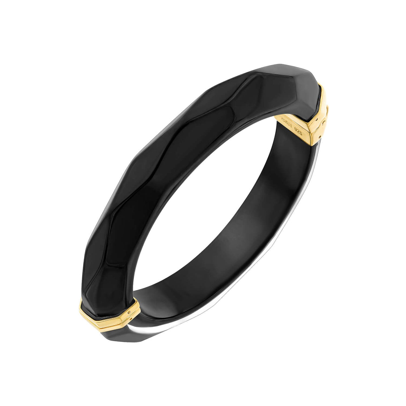 Thin Faceted Lucite Bangle BLACK