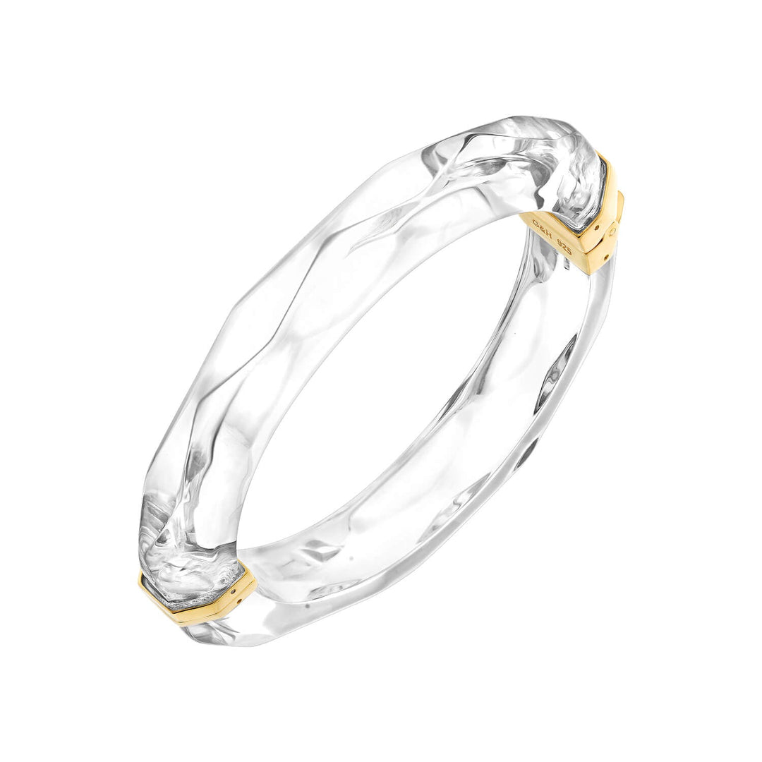 Thin Faceted Lucite Bangle CLEAR