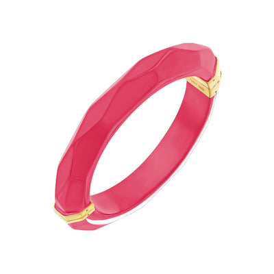 Thin Faceted Lucite Bangle PINK PEACOCK