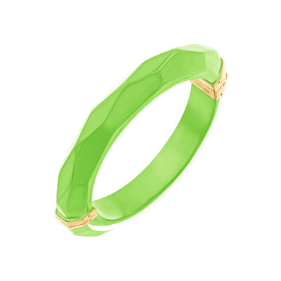 Thin Faceted Lucite Bangle NEON GREEN