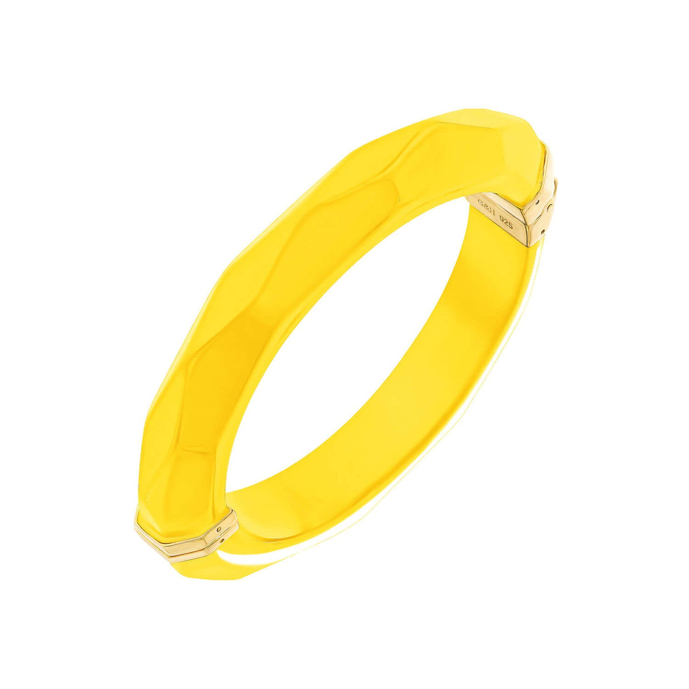 Thin Faceted Lucite Bangle YELLOW
