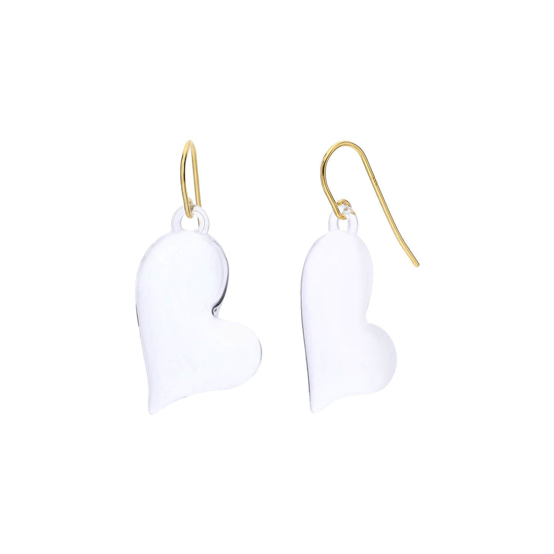CLEAR Lucite Heart Drop Earrings