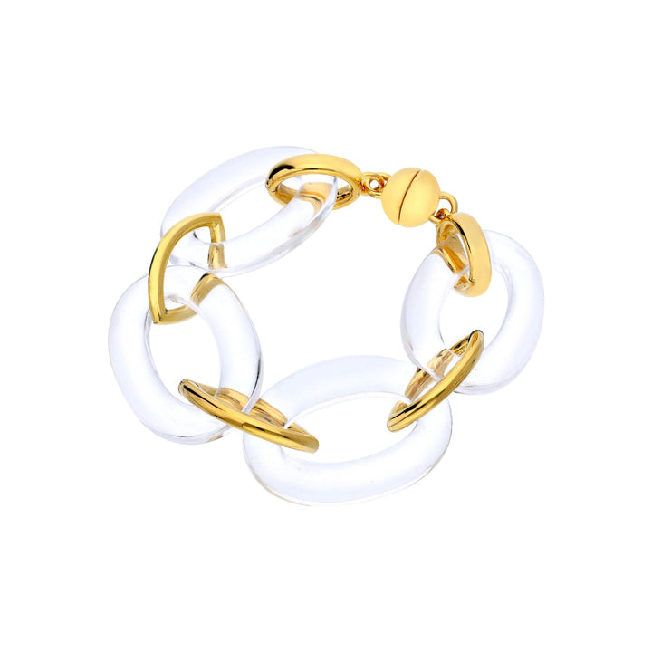 Clear Oval &amp; Marquise Lucite Bracelet