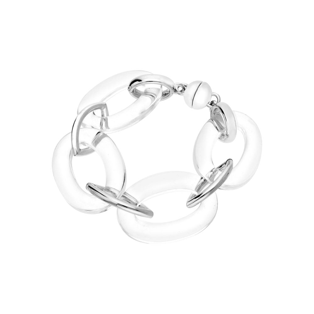 Clear Oval &amp; Marquise Lucite Bracelet
