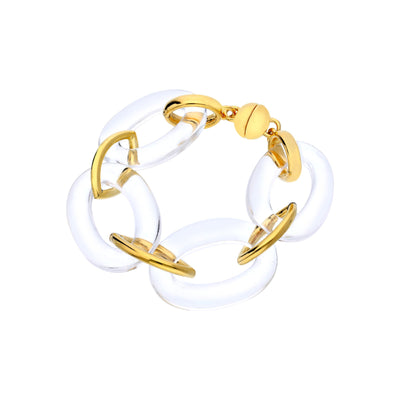 Clear Oval & Marquise Lucite Bracelet