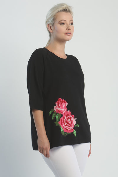 Rose Intarsia Pullover