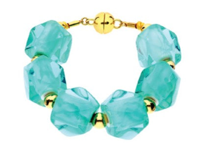 BF69003 - Hex/Triangle Bead Bracelet with Gold Beads