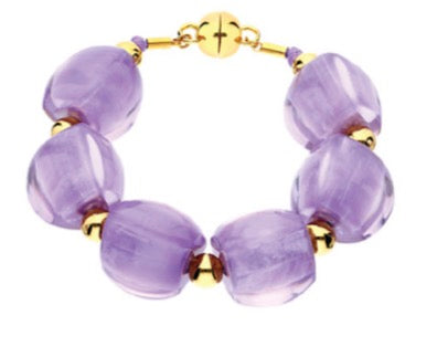 BF69003 - Hex/Triangle Bead Bracelet with Gold Beads