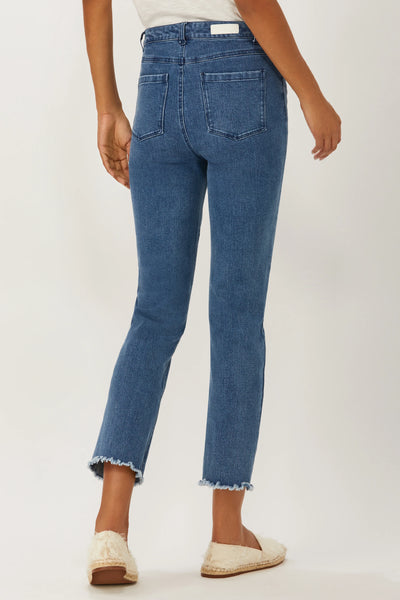 La Cienega Cropped Straight Leg Jean in Vintage Wash