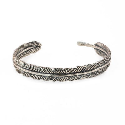 The White Feather Foundation Unisex Sterling Silver Feather wrist cuff 