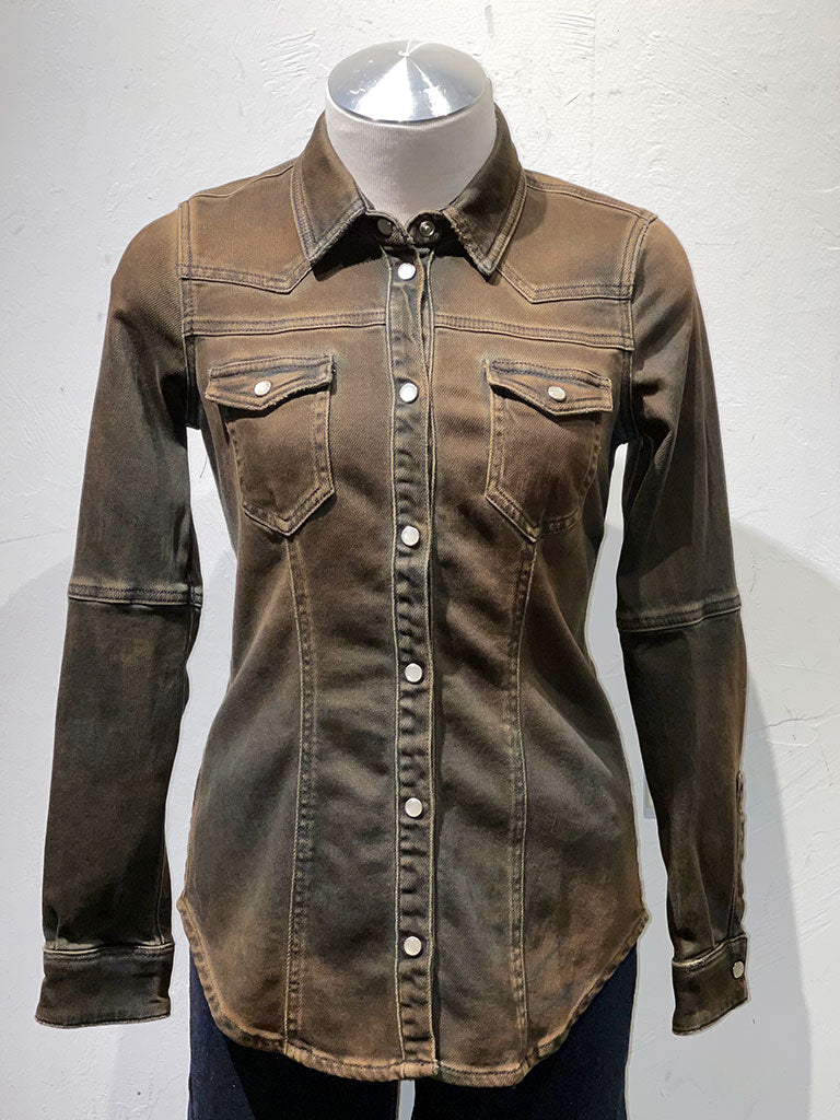Famous4 Private Label Fitted Jean/Shirt Jacket Desert