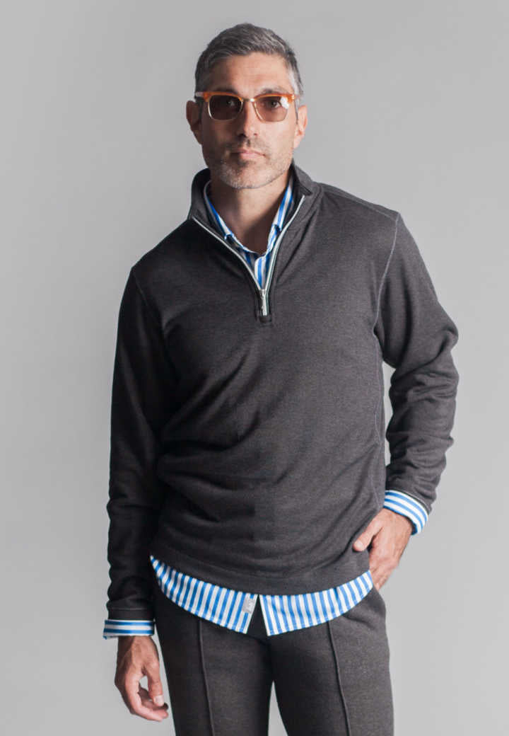 Voey Quarter Zip Sweatshirt - Buki | Charcoal Grey