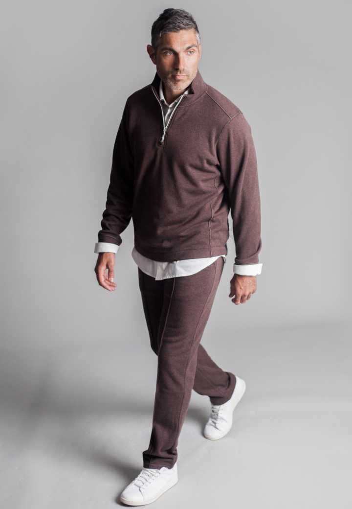 Buki's 'Voey' Leisure Suit - Half Zip Pullover and Jogger Pant in Espresso