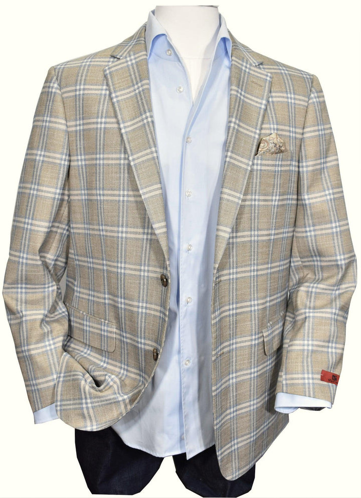 You will love the hand feel of the poly microfiber fabric with a touch of lycra to add stretch comfort.  The almost silk like hand feel and stretch comfort creates a unique blazer for a casual or dressy event.    The coat features a full lining, side vents, paisley trim lining inside and inside the pockets.   The soft colors of harvest, tan and blue work well with most color bottoms.   Classic fit