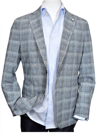 Elevate your casual lifestyle with a poly microfiber sport coat that functions perfectly as a traveler coat while maintaining a dressy look.  The coat is very lightweight with no lining to function perfectly during the warmer months of the year.    Classic pocket detailing, back side vents, and a soft should for a contemporary look. The soft microfiber fabric doesn’t wrinkle and has a slight texture to add to the look.   SLIM FIT, best for a slim to medium build.