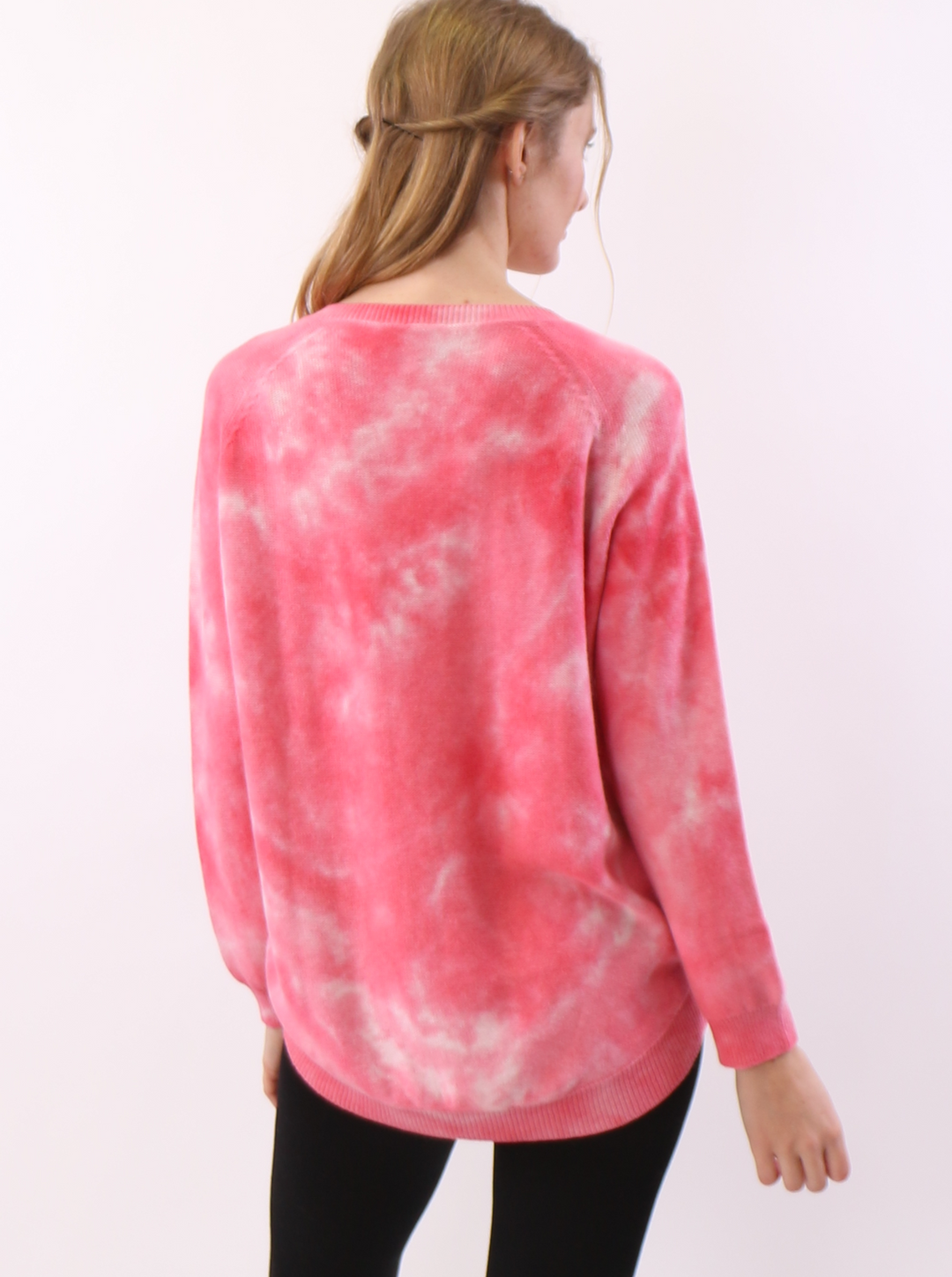 Hand Dyed V neck Sweater in Cotton