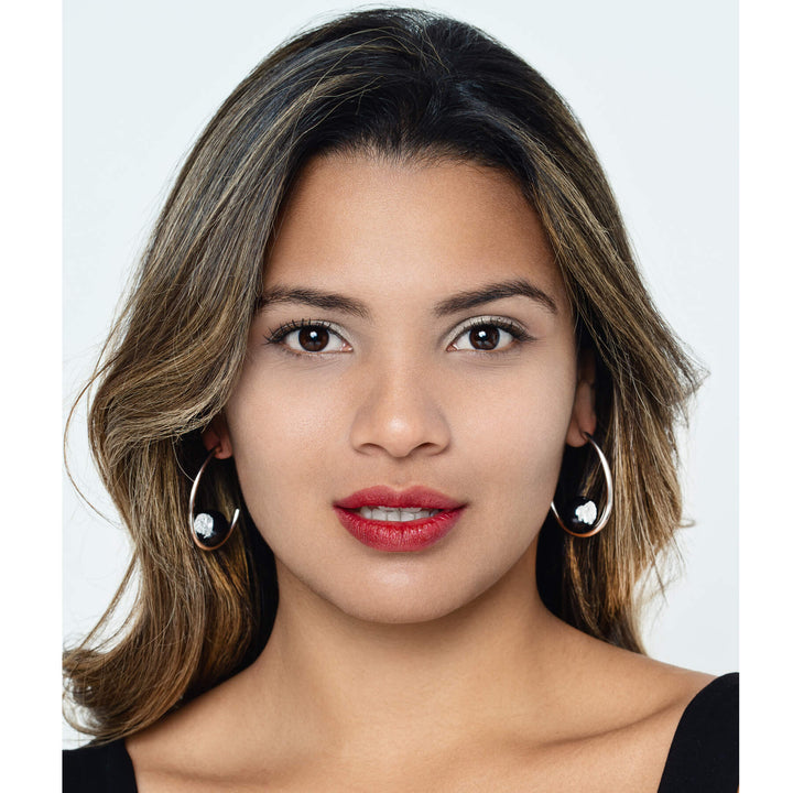 Silver Leaf Hoop on Model