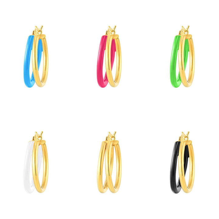 DOUBLE ENAMEL HOOPS