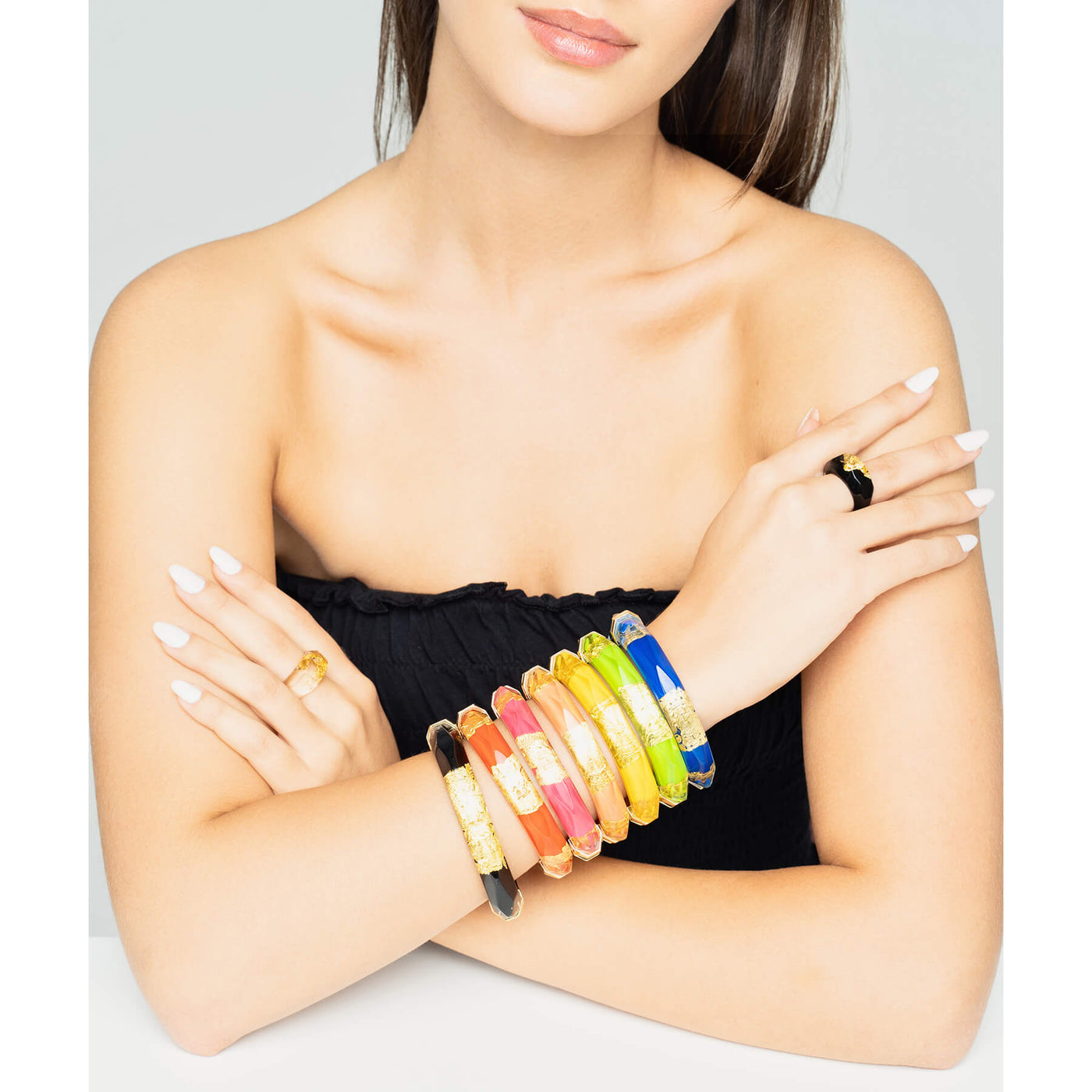 All faceted bangles