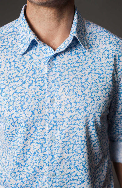 NEW! Five-O Long Sleeve Floral Shirt, collar detail- Buki