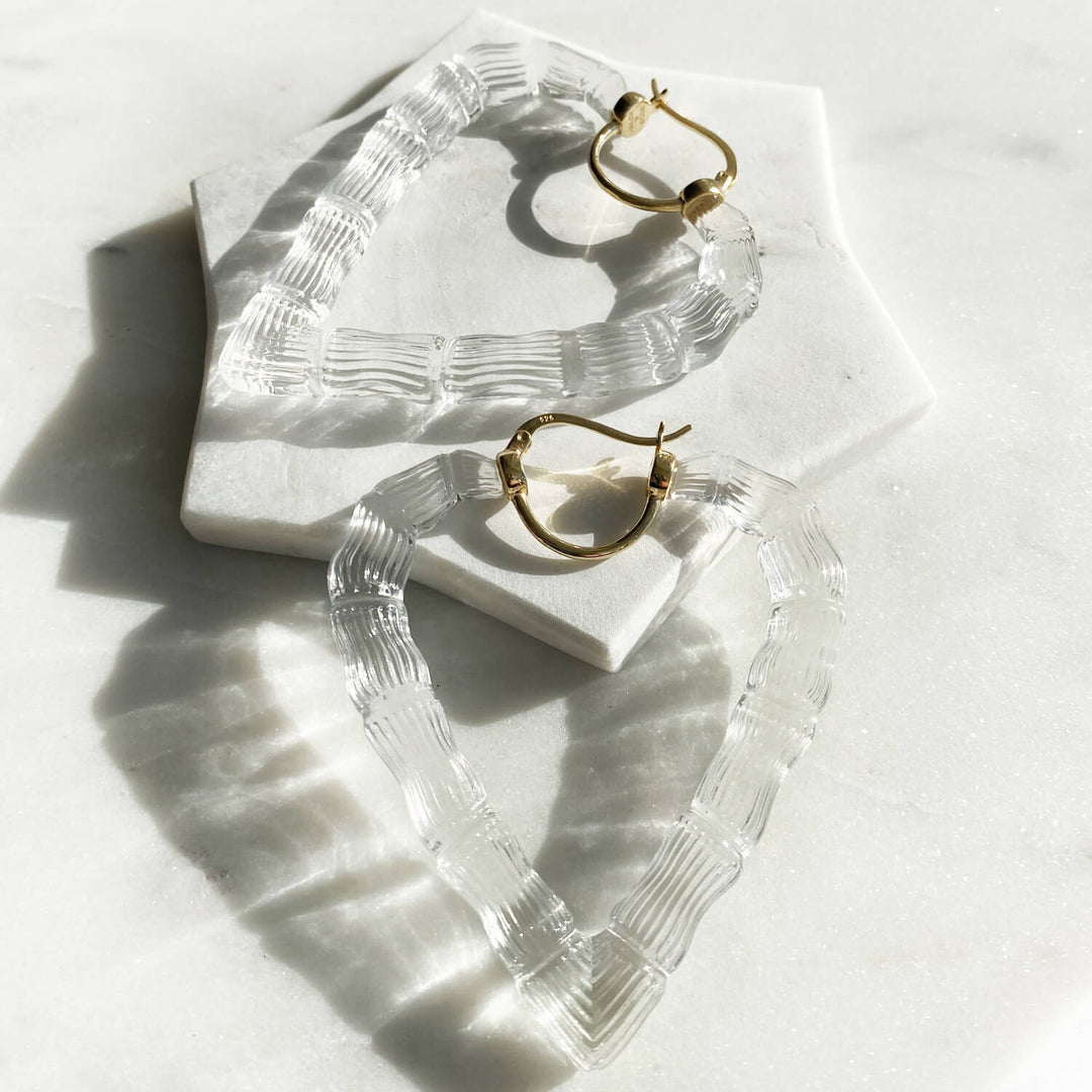 Bamboo Heart Earrings