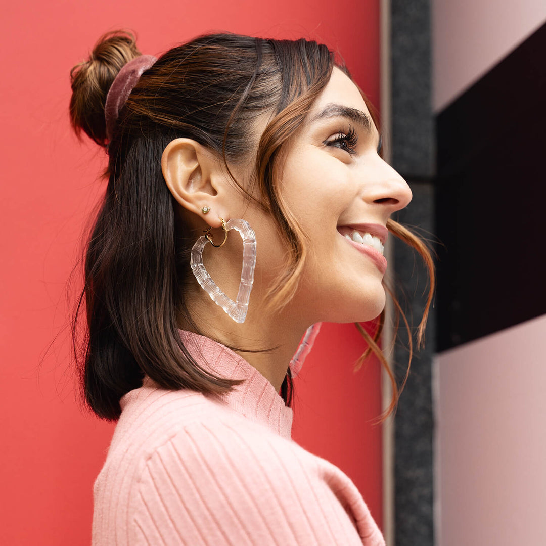 Bamboo Heart Earrings