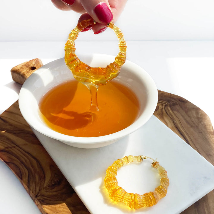 Honey Orange Bamboo Hoops
