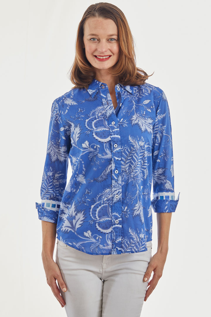 3/4 Sleeve Rome Navy Toile