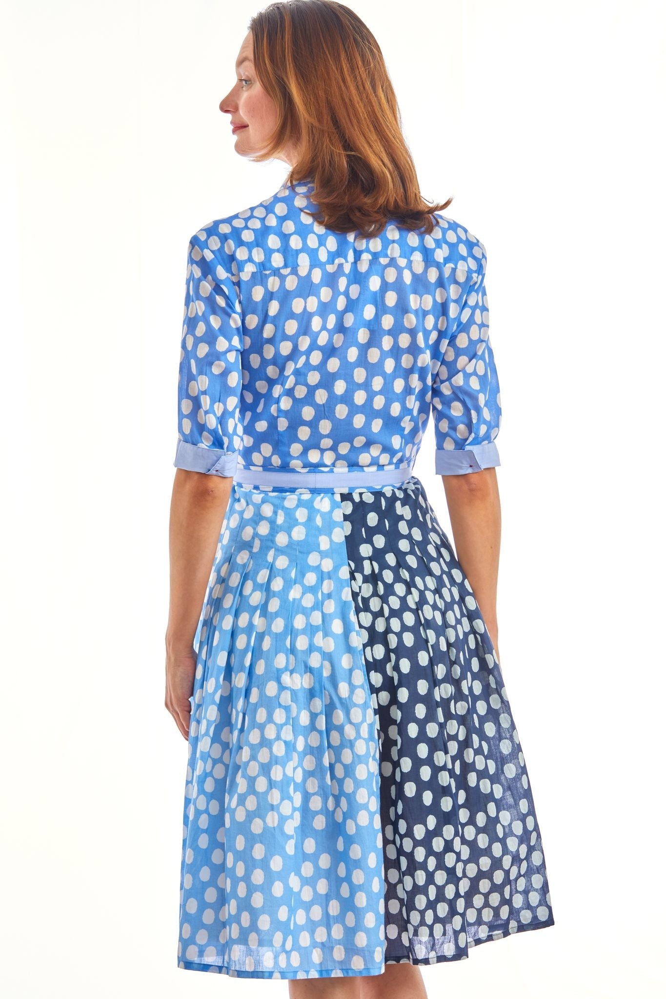 Mrs Maisel 3 Tone Polka Dots , Blues