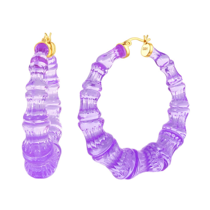 Purple Bamboo Hoops