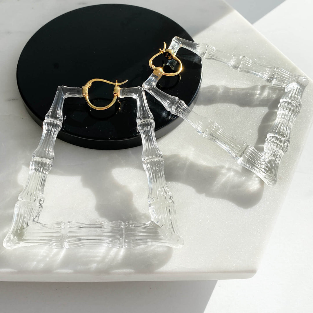Pyramid Bamboo Earrings