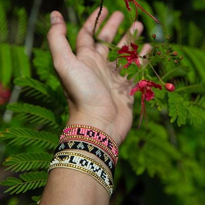 Taj LOVE Bracelet - Pink & Black