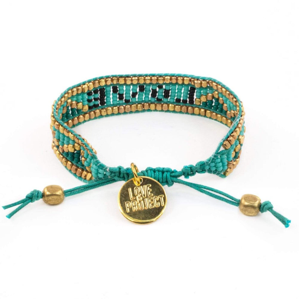 Taj LOVE Bracelet - Turquoise &amp; Black - Love is Project