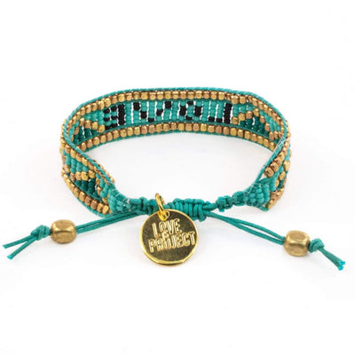 Taj LOVE Bracelet - Turquoise & Black - Love is Project