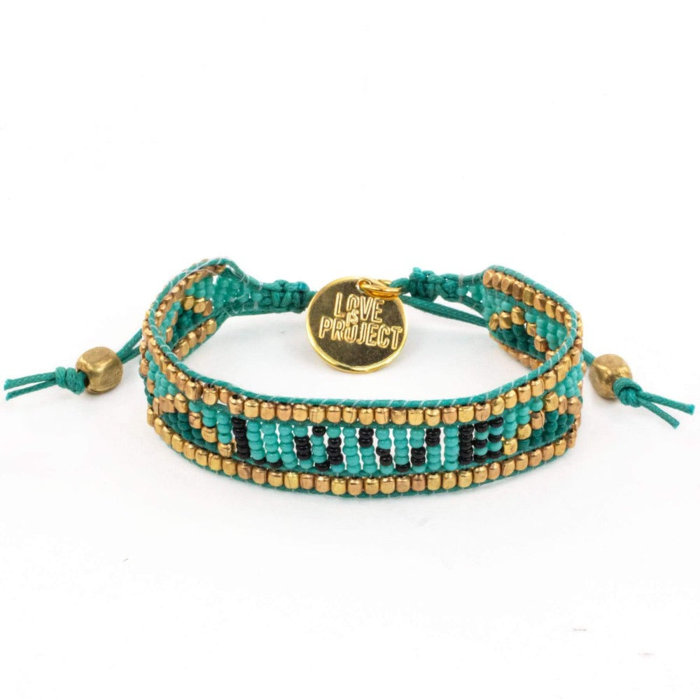 Taj LOVE Bracelet - Turquoise & Black - Love is Project